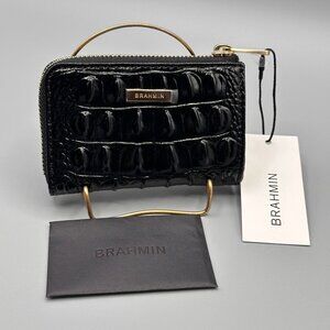 Brahmin Anita Black Melbourne Leather Card Case Wallet V8615140000001 NEW